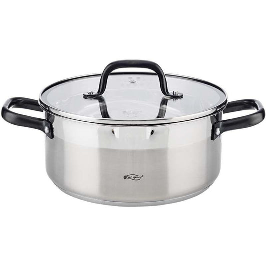San Ignacio Vita Series 24cm Stainless Steel Pot with Glass Lid.