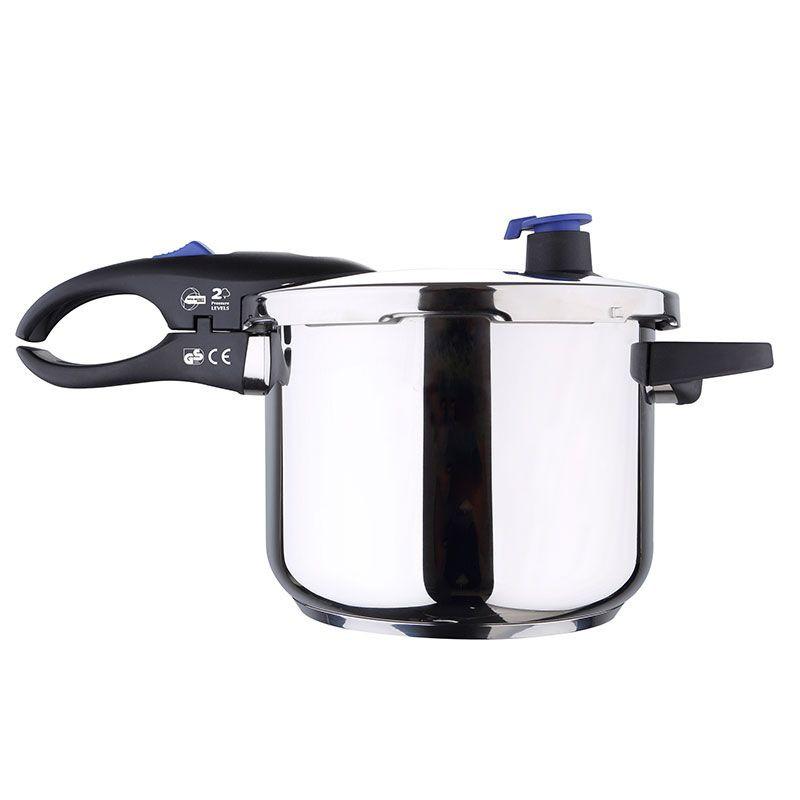 San Ignacio Pressure Cookers 4.0 and 5.5 Liter Stainless Steel Set for Healthy Quick Cooking.