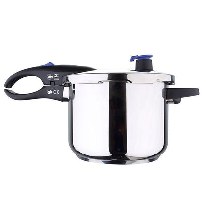 San Ignacio Pressure Cookers 4.0 and 5.5 Liter Stainless Steel Set for Healthy Quick Cooking.