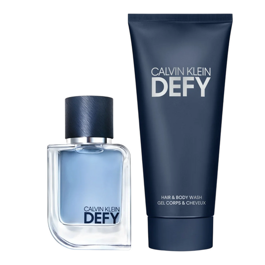 Coffret Calvin Klein : Defy, Boisé-aromatique, Gel Douche & Shampoing 2-en-1, 100 ml + Defy, Eau De Toilette, Pour Homme, 50 ml