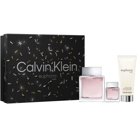 Coffret Calvin Klein : Euphoria, Eau de Toilette, Pour Homme, 100 ml + Euphoria, Eau de Toilette, Pour Homme, 15 ml *Miniature + Euphoria, Baume Après-Rasage, 100 ml