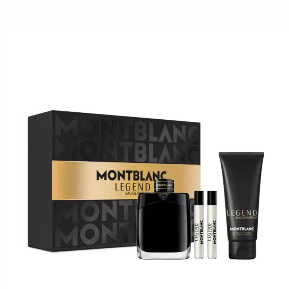 Coffret Montblanc : Legend, Eau De Parfum, Pour Homme, 100 ml + Legend, Eau De Parfum, Pour Homme, 2 pcs, 7,5 ml + Legend, Nettoyant, Gel Douche, Corps Et Cheveux, Tous Types De Peau, 100 ml