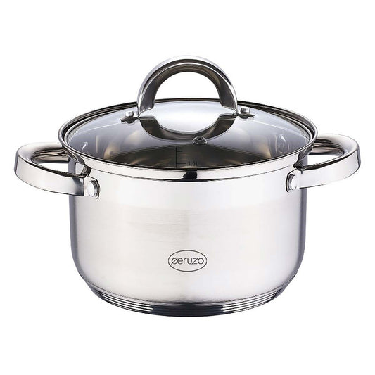 Stainless Steel Cooking Pot 3.6L All Heat Sources, Durable Kitchen Cookware - Afanaya