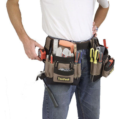 ToolPack Tool Belt with 2 Pockets Heavy Duty Work Belt for Tools & Accessories - Afanaya