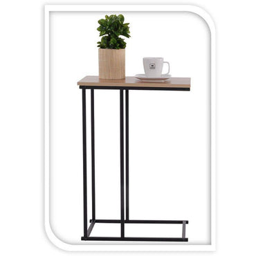 Trends4You Side Table Metal And Wood 40x26x58 Cm Compact End Table For Living Room Storage.