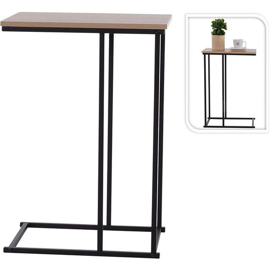 Trends4You Side Table Metal And Wood 40x26x58 Cm Compact End Table For Living Room Storage.