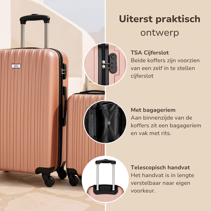 Trolley Set 2Pc Rose Gold - Afanaya