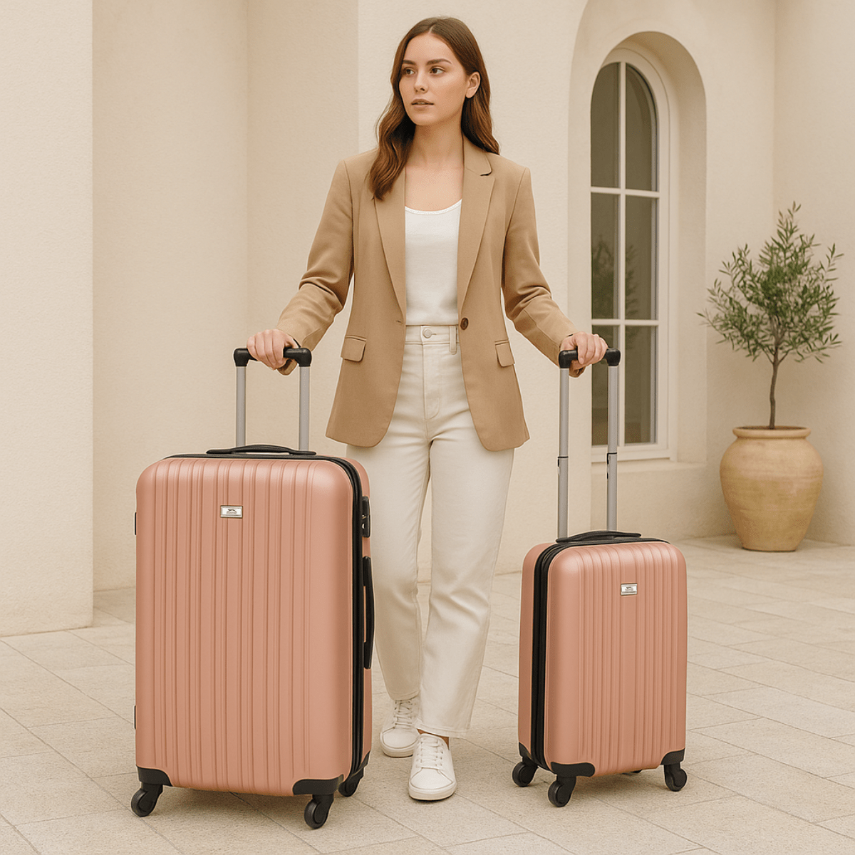 Trolley Set 2Pc Rose Gold - Afanaya