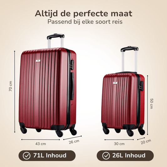 Trolley Set 2Pcs Red - Afanaya