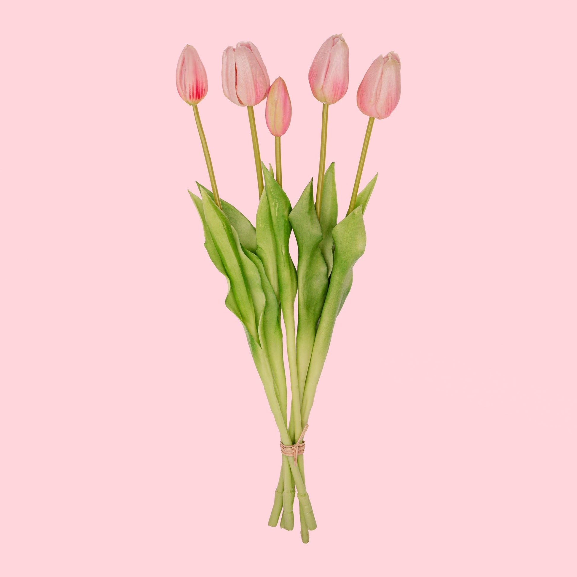 Tulip Bouquet – 5 Pieces – Various Colours – ‘Real Touch’ Artificial Tulips – 42 Cm - Afanaya