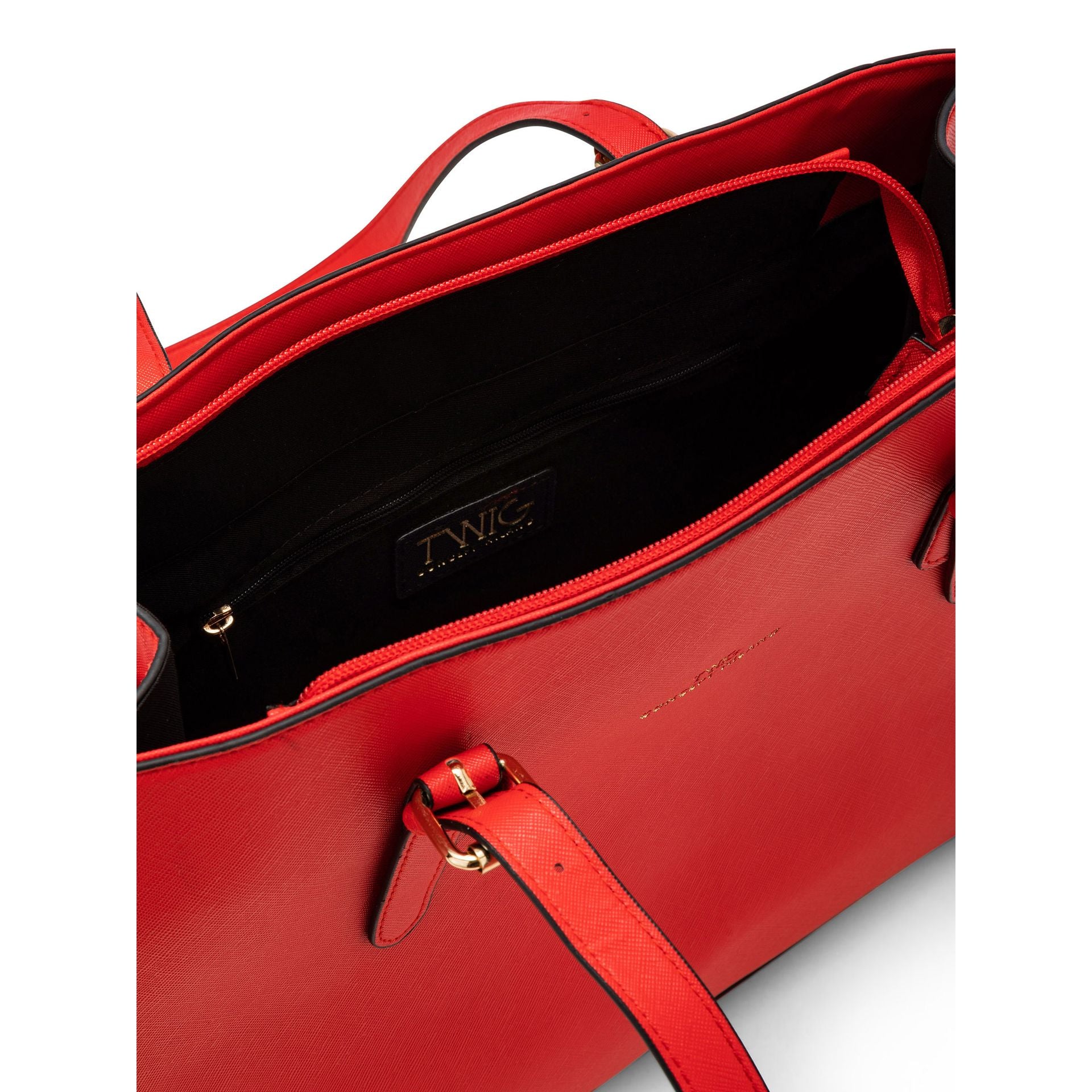 Twig Shelley SHY03 Women’s Shoulder Bag Elegant Red Faux Leather Handbag - Afanaya