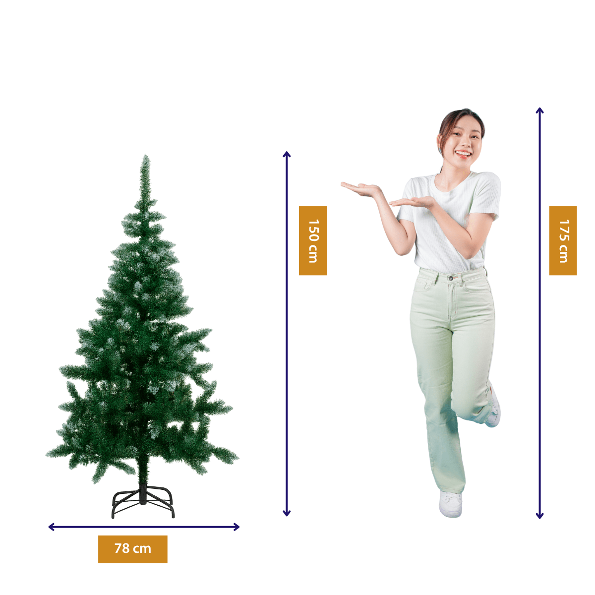 Xmas Tree Snow 150Cm 350Branch - Afanaya